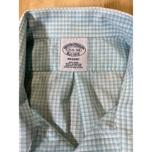 Brooks Brothers Regent 15.5-34 Plaid Non-Iron Stretch Long Sleeve Button Down - Picture 6 of 11